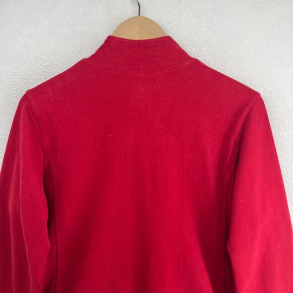 EILEEN FISHER Jacket PL Heavy Brushed Jersey Cotton Sweatshirt Full Zip Red - Picture 4 of 12